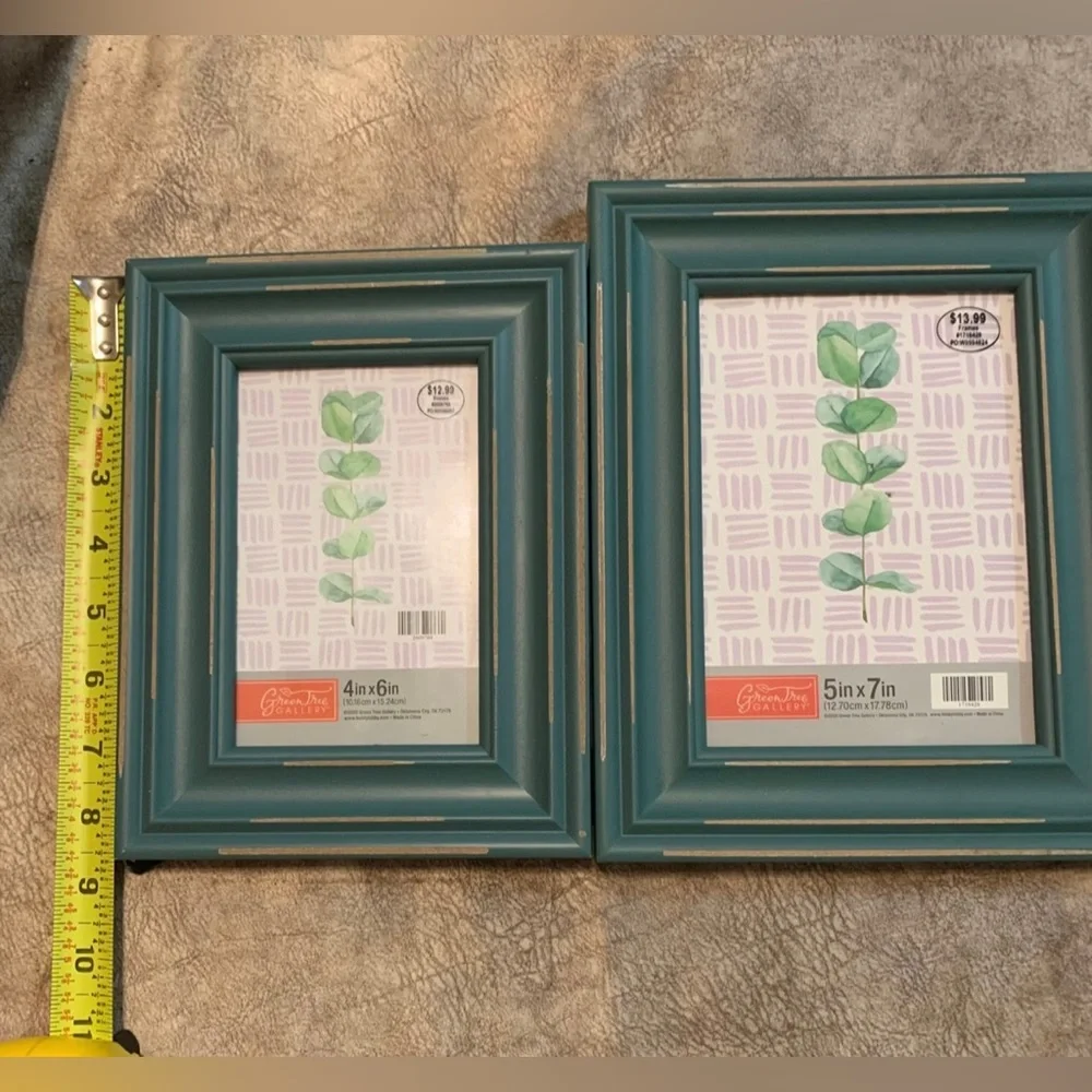 2 Teal Wooden Frames NWT